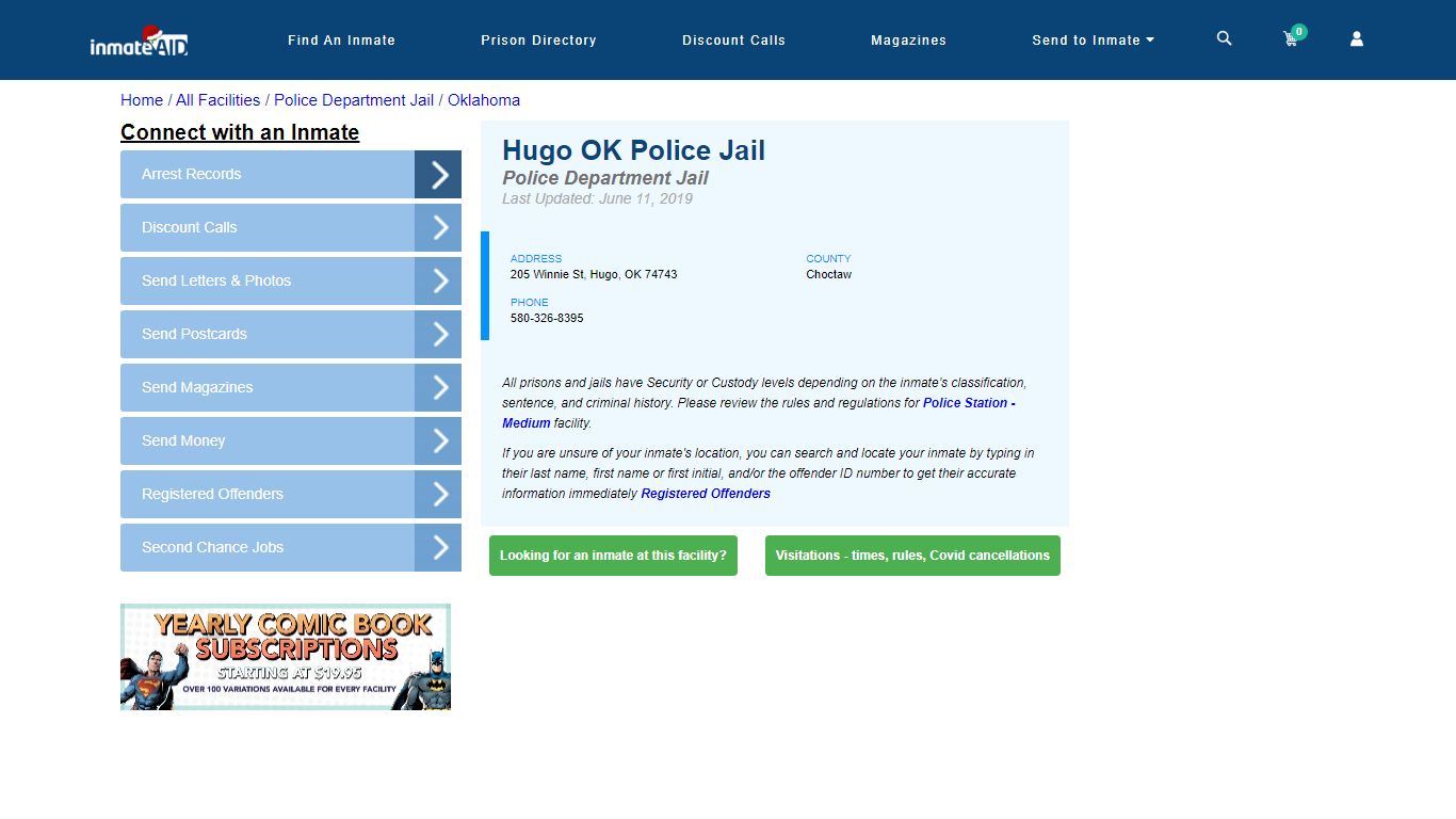 Hugo OK Police Jail & Inmate Search - Hugo, OK
