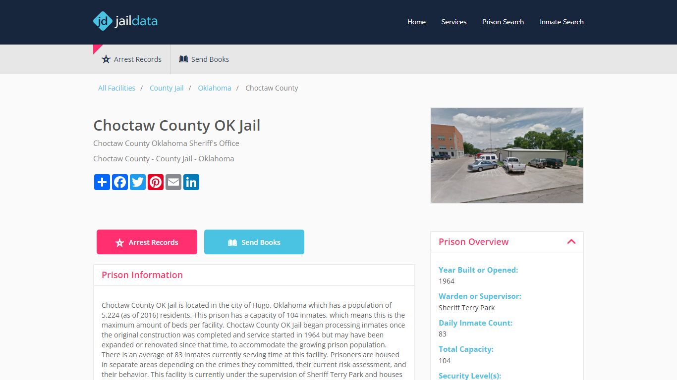 Choctaw County OK Jail Inmate Search and Prisoner Info - Hugo, OK